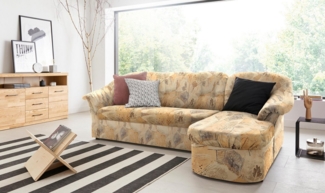 DOMO collection Ecksofa Pegnitz, elegante Rückensteppung, kompakte Stellmaße 238/141cm, L-Form, wahlweise mit Bettfunktion
