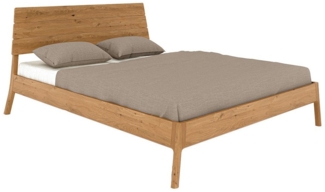 Lomadox Bettgestell THORNBURY-165, Bett Doppelbett mit Holzkopfteil, Wildeiche massiv geölt, 180x200 cm