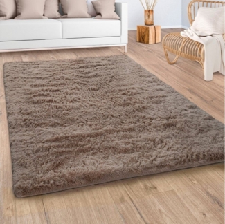 Paco Home Hochflor-Teppich Silky 591, rechteckig, Höhe: 37 mm, Uni-Farben, besonders weich und kuschelig