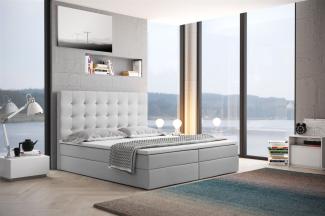 Boxspringbett Schlafzimmerbett TRIANA 160x200 cm in Kunstleder Weiß