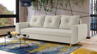 AX LIVING Cheriton Schlafsofa Modern 222cm breit in Creme mit Schlaffunktion