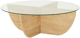 Dmora Wohnzimmertisch Jolanda, Niedriger Wohnzimmertisch, Kaffeeregal, Couchtisch für Sofa, 90x90h30 cm, Eiche