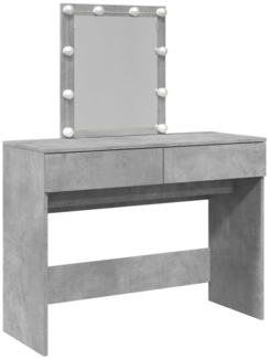 vidaXL Schminktisch mit LED-Beleuchtung Betongrau 100x40x130 cm 848195
