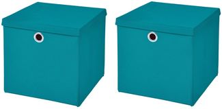 StickandShine Faltbox 2er SET 28 x 28 x 28 cm mit Deckel – perfekt für KALLAX - 19 Farben