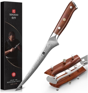 XINZUO Damaststahl Fischmesser 18cm Küchenmesser Profi Filetiermesser