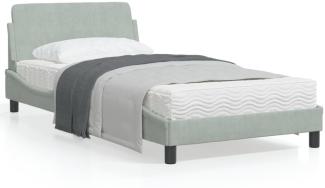 vidaXL Bettgestell "Dover" Hellgrau 100x200 cm Samt 373132