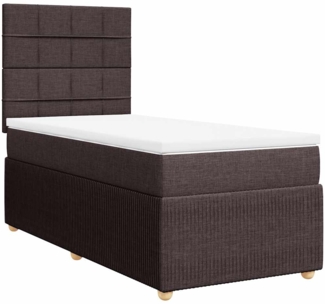 vidaXL Boxspringbett mit Matratze Dunkelbraun 80x200 cm Stoff 3291886