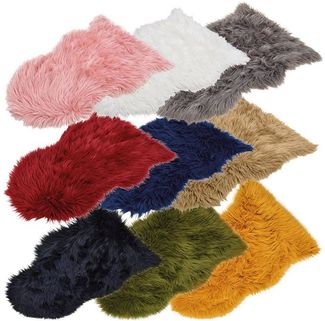 matches21 HOME & HOBBY Fellteppich Großes langflor Deko-Fell als Fell-Imitat in 90x60 cm grau, fellförmig, Höhe: 20 mm, Flauschiges Kunstfell als Fell-Teppich Stuhl-Überwurf Sitzauflage