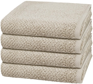 Cawö Pure 4 tlg. Frottier-Set - 4 X Handtuch (50 X 100cm) - 494 g/m2 - Kreide