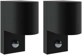 vidaXL Außenwandlampen 2 pcs Schwarz 12 x 7 x 15 cm Edelstahl 4005982