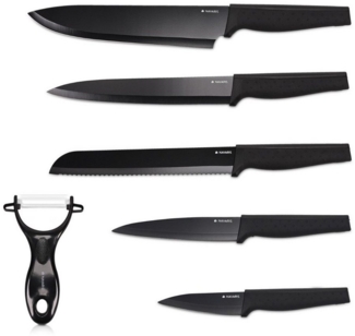 Navaris Messer-Set Messer Set 6-teilig inkl. Schäler - Edelstahl und Keramik (6-tlg)