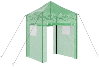 vidaXL Gewächshaus mit Dach Grün 200 x 200 x 300 cm Stahl 42006641