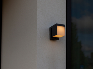 HYBRID LED Außenwandleuchte PRIMA, Solar & Strom 230V, Anthrazit 16x10 cm