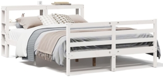 vidaXL Massivholzbett ohne Matratze Weiß 140x190 cm Kiefernholz 3305819
