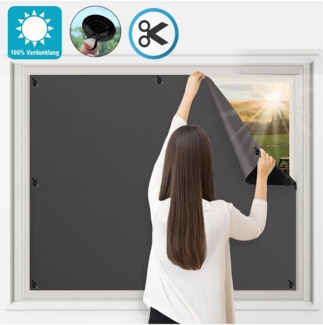 Verdunklungsrollo Verdunklungsstoff ohne Bohren mit Saugnäpfen Schneidbar Fensterfolie, Rosnek, Sonnenschutz, Verdunklungsfolie für Fenster Dachfenster 140x254cm
