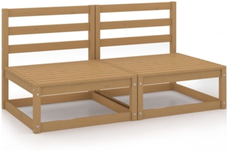 vidaXL Gartensofa 2-Sitzer Honigbraun Massivholz Kiefer 3075232
