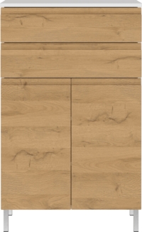 GERMANIA Midischrank Torrance mit verstellbaren Einlegeböden und Füßen aus Metall, griffloses Design