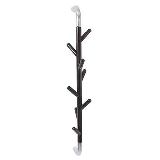 PROREGAL® Wandgarderobe Elegante drehbare Wandgarderobe mit 8 Haken, Schwarz, Haken verchromt