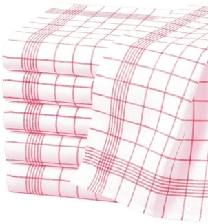 Zestri Geschirrtuch 10er-Set aus 100% Baumwolle, 50x70 cm Küchenhandtücher mit Aufhänger, (10 Stück), saugstarke Geschirrhandtücher, kariert, Geschirr Handtuch