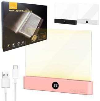 PRIISF LED Leselampe Leselicht Buch tragbare Flache Buchlicht Leselampe Lesehilfe Buchlampe, Hochauflösender-Transparenter-PC-Linse, 3 Lichtfarben Dimmbare LED Klemmleuchte Buch Licht Wiederaufladbare, HD-Klar Lampentafel Ultra-Klar Geschmeidige abrieb...