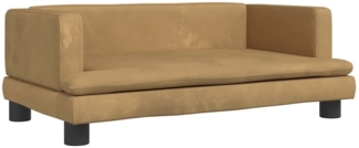 vidaXL Hundebett Braun 80x45x30 cm Samt 171899