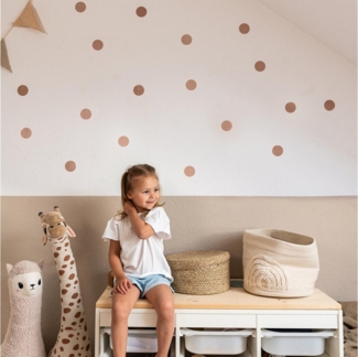 lilimaus Wandsticker Herzen / Punkte für Kinderzimmer - Wandtattoo selbstklebend (36 St), Stilvolle Wandtattoos für Baby- und Kinderzimmer, einfach ablösbar