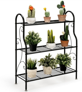 COSTWAY Blumenständer, 3-stufiges Pflanzenregal, aus Metall, belastbar bis 35 kg
