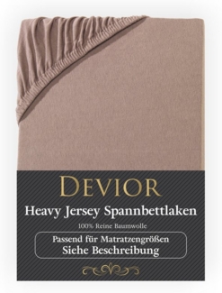 Devior Spannbettlaken Heavy aus 100% Baumwolle mit 160 g/m² - Blickdicht mit Einlaufschutz, Jersey, Gummizug: Rundumgummizug, Laken bis 22cm Matratzenhöhe - Spannbettlaken 90x200 cm Blickdicht