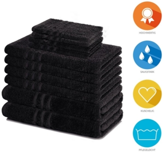 Lavea Handtuch Set Elena, Duschtücher, Handtücher, Gästetücher, Waschhandschuhe, 100% Baumwolle (Set, 10-St), Frottierserie, weich & saugstark, pflegeleicht, 500 g/m² Frottier