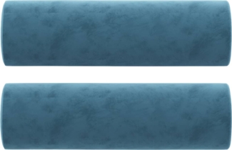 vidaXL Zierkissen 2 Stk. Blau Ø15x50 cm Samt 349518