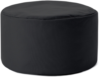 Lumaland Indoor Outdoor Sitzhocker 25x45 cm - Runder Sitzpouf, Sitzsack Bodenkissen, Sitzkissen, Bean Bag Pouf - Wasserabweisend - Pflegeleicht - ideal für Kinder und Erwachsene - Schwarz