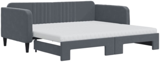 vidaXL Tagesbett Ausziehbar mit Matratzen Dunkelgrau 90x190 cm Samt 3197101