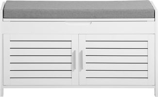 SoBuy FSR102-W Schuhbank, MDF, Lackiert, Weiß, 82 x 52,5 x 35 cm