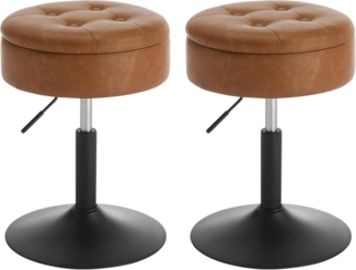 Woltu Barhocker (2 St), mit Stauraum 360° drehbar, höhenverstellbar, aus Samt