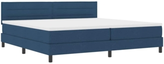 vidaXL Boxspringbett mit Matratze mit Matratze Blau 200 x 200 cm Stoff 3338642