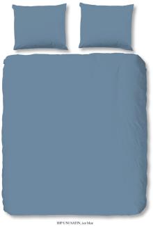 HIP Mako Satin Bettwäsche 3 teilig Bettbezug 200 x 220 cm Kopfkissenbezug 60 x 70 cm Uni duvet cover 0280. 20. 02 Ice blue