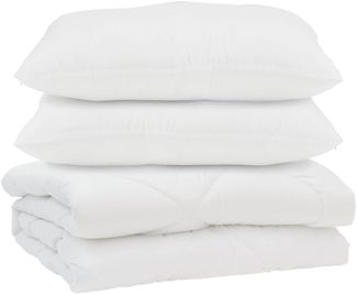 vidaXL Bettdecke mit Kissen 3 pcs Weiß Mikrofaser 3377428