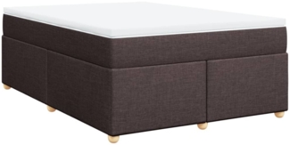 vidaXL Boxspringbett mit Matratze Dunkelbraun 160x200 cm Stoff