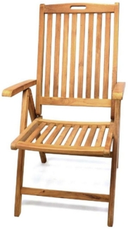 VCM Gartenstuhl Hochlehner Klappstuhl verstellbar Teak Holz