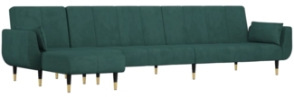 vidaXL Schlafsofa in L-Form Dunkelgrün 275x140x70 cm Samt 3157208