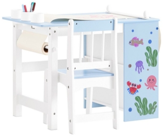 SoBuy Kindersitzgruppe KMB60, Spieltisch Kindermöbel Multifunktions Möbelset, Kindertisch mit 1 Stuhl Kinder Tisch Stuhl Set Maltisch für Kinder