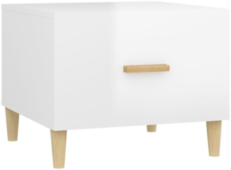 Couchtisch, Sofatisch Hochglanz-Weiß 50 x 50 x 40 cm Holzwerkstoff