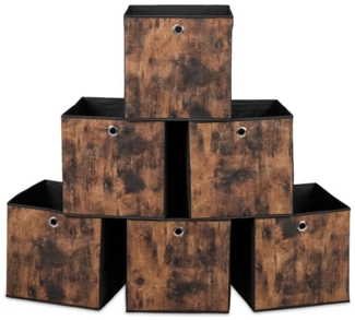 Stoff Aufbewahrungsbox Holzoptik 6er Set 10050559_60