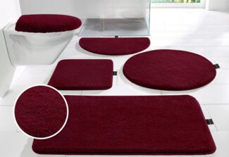 Bruno Banani Badematte Lana, Badvorleger, Badezimmer Teppich, Höhe 25 mm, rutschhemmend beschichtet, fußbodenheizungsgeeignet, schnell trocknend, strapazierfähig, Polyacryl, rechteckig, 3-tlg. Hänge-WC Set, Badteppich, Badematten, unifarben, auch als 3...
