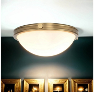 Licht-Erlebnisse Deckenleuchte GRACIA, ohne Leuchtmittel, Deckenlampe Weiß Messing Esstisch Esszimmer Glas Metall E27