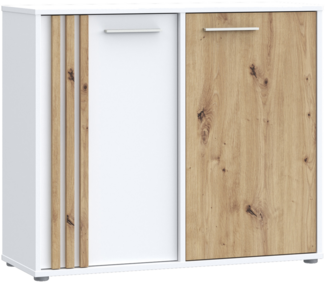 CARDIGAN Kommode, Weiß/Artisan Eiche, 2 Türen