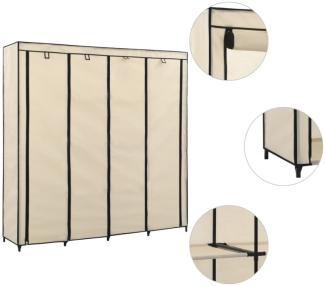 vidaXL Kleiderschrank mit 4 Fächern, creme, 175 x 45 x 170 cm