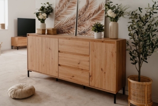 möbelvita Sideboard Sideboard Genf 51A - Griffloses Design in Artisan Eiche