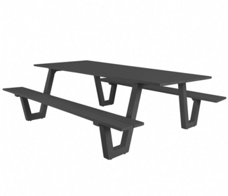 osoltus Alu Picknick Gartentisch Bank Naples II Anthrazit 180cm