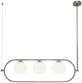 Maytoni Pendelleuchte Erich 3-flammig nickelfarben Glas weiß matt